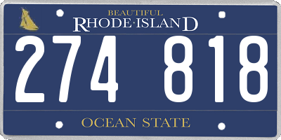 RI license plate 274818