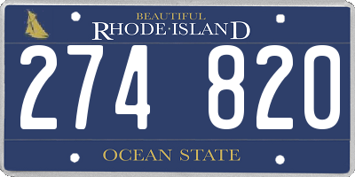 RI license plate 274820