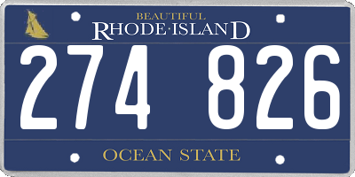 RI license plate 274826