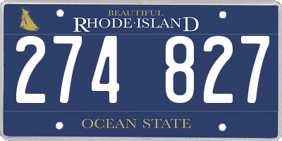 RI license plate 274827
