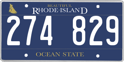 RI license plate 274829