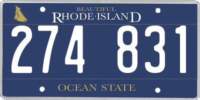 RI license plate 274831