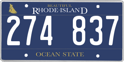 RI license plate 274837
