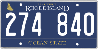 RI license plate 274840