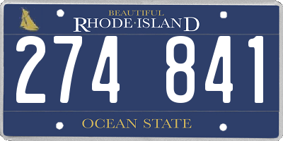 RI license plate 274841