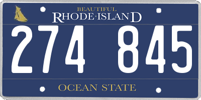 RI license plate 274845