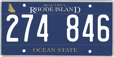 RI license plate 274846