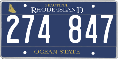 RI license plate 274847