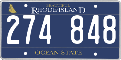 RI license plate 274848