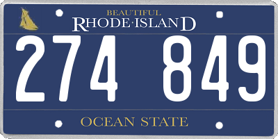 RI license plate 274849
