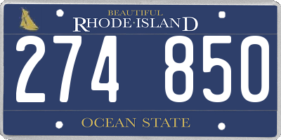 RI license plate 274850