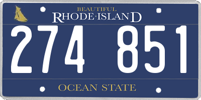 RI license plate 274851