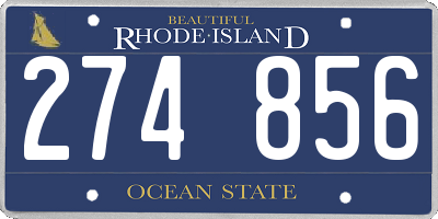 RI license plate 274856