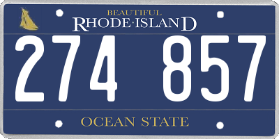RI license plate 274857