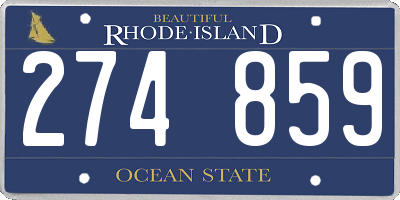 RI license plate 274859