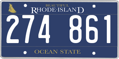 RI license plate 274861
