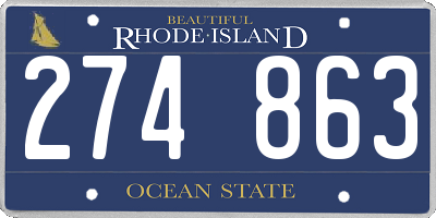 RI license plate 274863