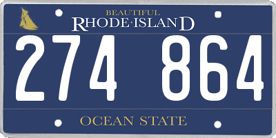 RI license plate 274864