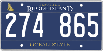RI license plate 274865