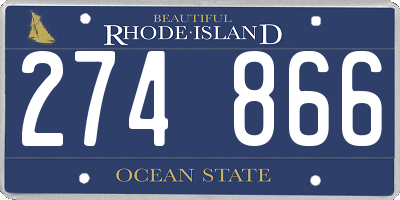 RI license plate 274866