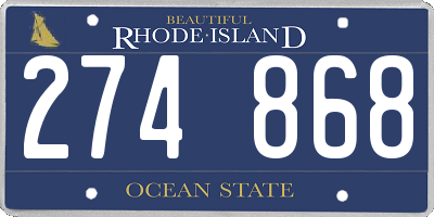 RI license plate 274868
