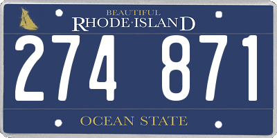 RI license plate 274871