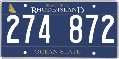 RI license plate 274872