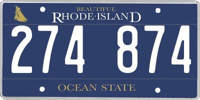 RI license plate 274874