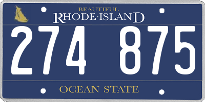 RI license plate 274875