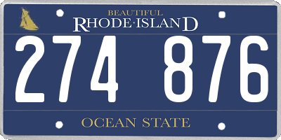 RI license plate 274876