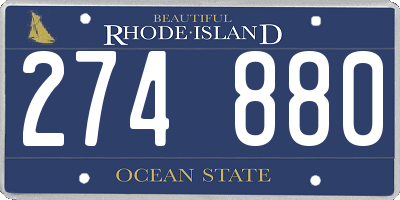 RI license plate 274880