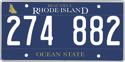 RI license plate 274882