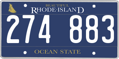 RI license plate 274883
