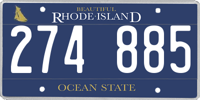 RI license plate 274885