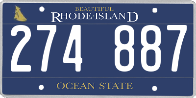 RI license plate 274887