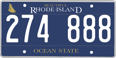 RI license plate 274888