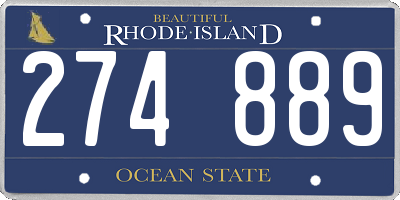 RI license plate 274889