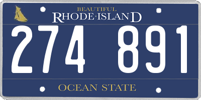 RI license plate 274891