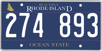 RI license plate 274893