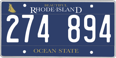 RI license plate 274894