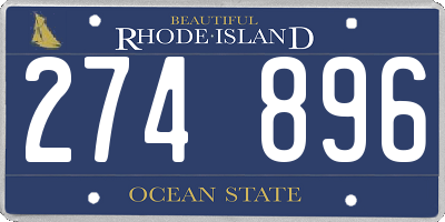 RI license plate 274896
