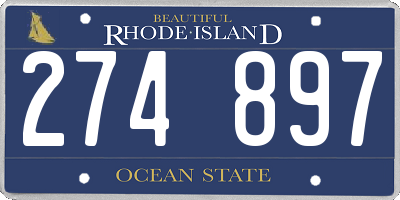 RI license plate 274897