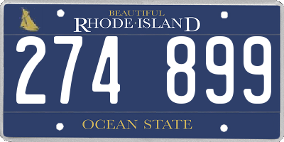 RI license plate 274899