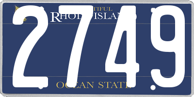 RI license plate 2749