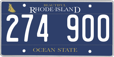 RI license plate 274900