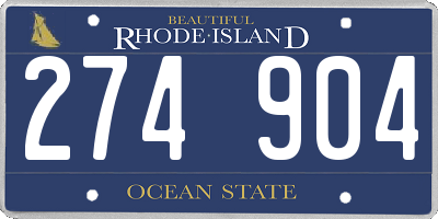 RI license plate 274904