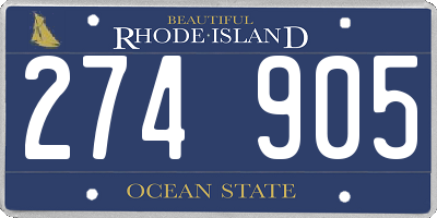 RI license plate 274905
