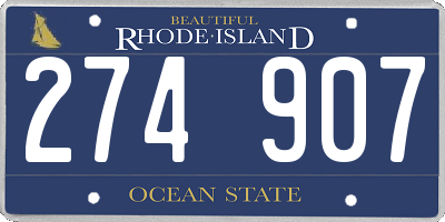 RI license plate 274907