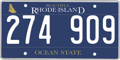 RI license plate 274909