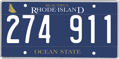 RI license plate 274911